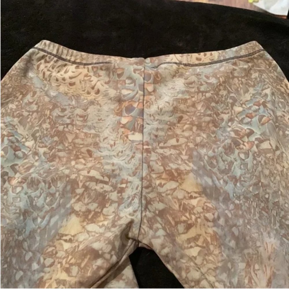 SOLD Alexander McQueen Light Blue Feather Psychedelic Printed Stretch Leggings M - Picture 2 of 8